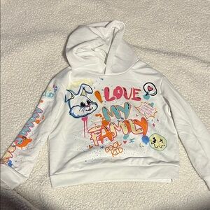 SHEIN White Kids Hoodie with Colorful Graphics